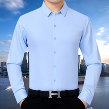 正品牌秋季真丝男士长袖衬衫商务休闲免烫抗皱高级感正装职业衬衣