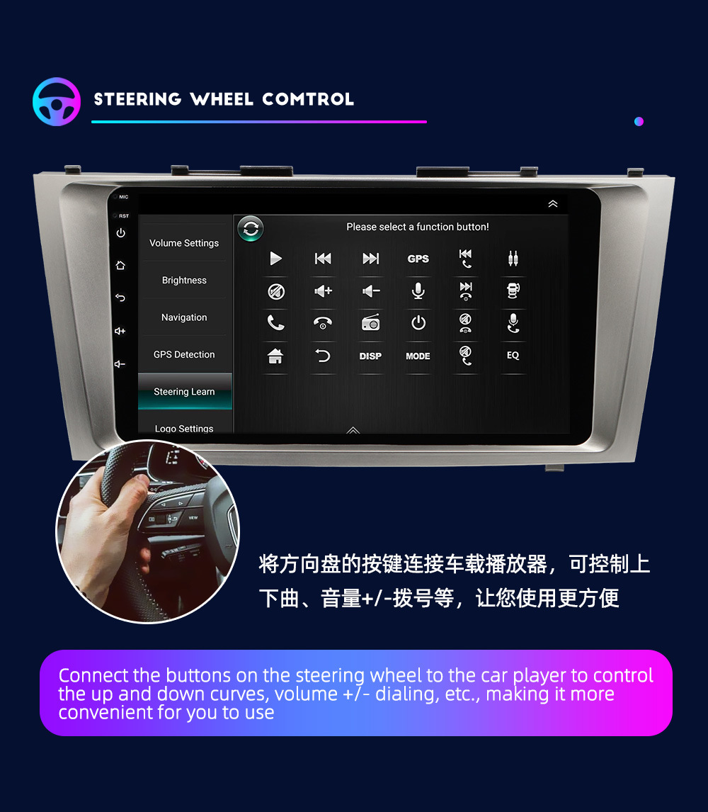 Car Navigation System for 09-13 Models Suitable for Toyota Highlander, Wireless Carplay Navigation Screen for Camry