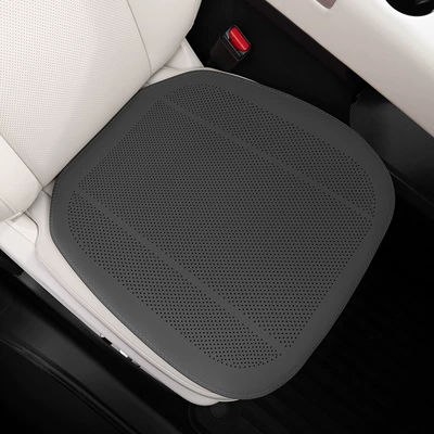 New Car Seat Cushion, Universal Seat cushion, seat cover - noble-black-nappa-leather-punch-style-front-seat-cushion-1-pack
