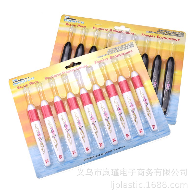 Nuevo suministro transfronterizo LED luminoso crochet creativo DIY herramienta de compilación fábrica en stock al por mayor CH047