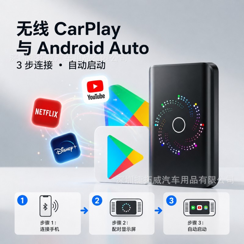 Cross-Border 4-in-1 Wireless Carplay to Wired Carplay Box Androidauto Android Car Connectivity Box