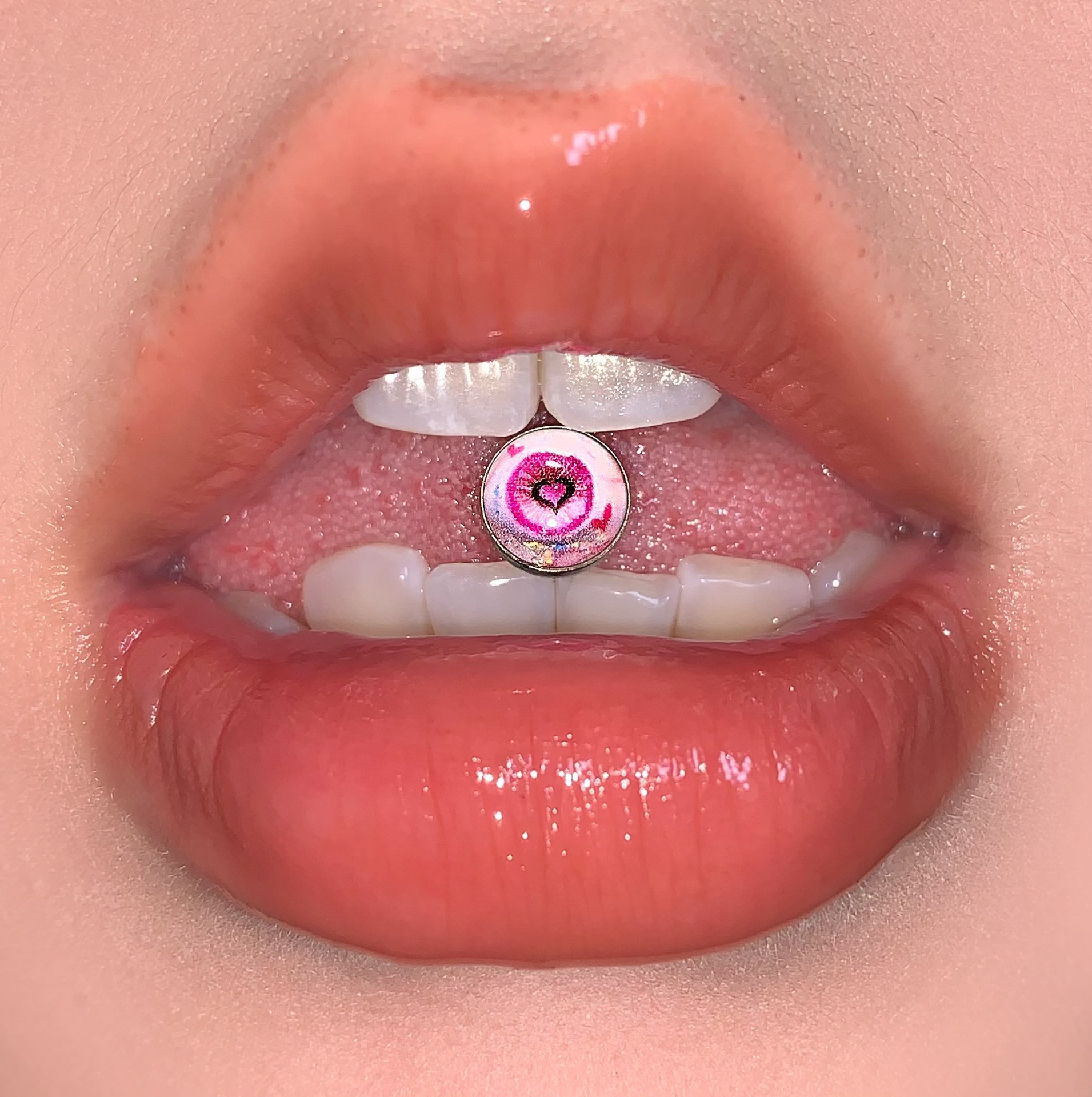 Pointed labret stud close-up product detail