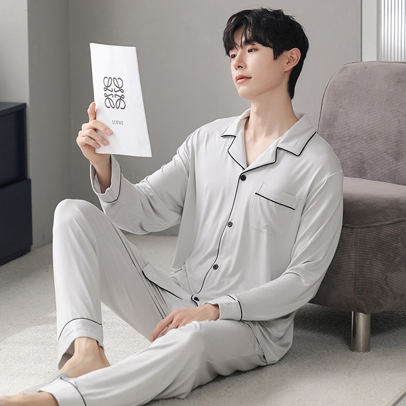 Pijamas para hombres 2024 nuevo hielo de invierno y otoño hombre de gran tamaño de alta sensación moda ropa de casa primavera y otoño mangas largas