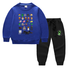 2023春秋季新款跨境童装儿童卫衣长裤卡通两件套宝宝棉质长袖套装