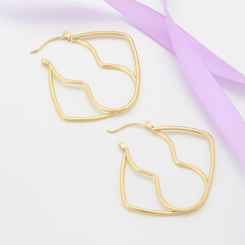 Xuping geometría cuadrada auriculares de acero inoxidable chapado 14k color simple exagerado estilo de personalidad europea y americana auriculares transfronterizos al por mayor