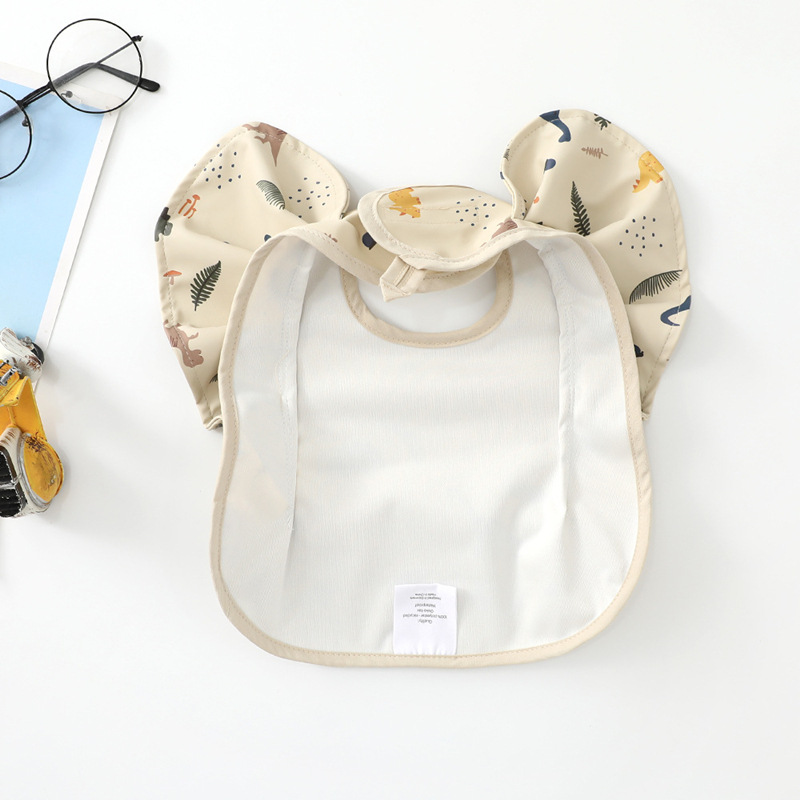Manga de vuelo danés bebé alimentos babero alas de Ángel babero pu impermeable bebé babero alimentación ins babero