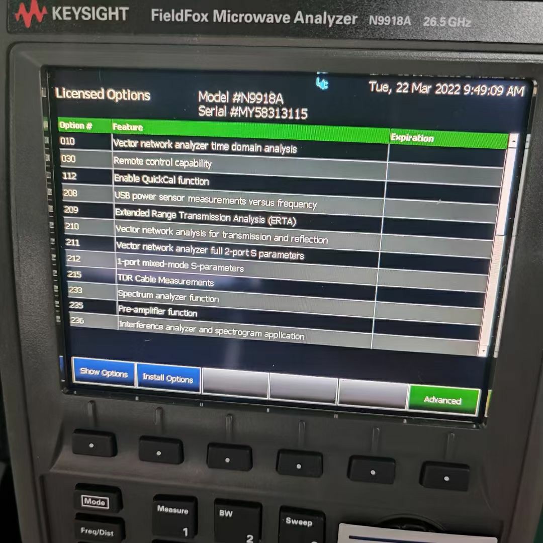 是德N9918A 26.5G手持式微波分析仪含频谱，网分，功率计选件