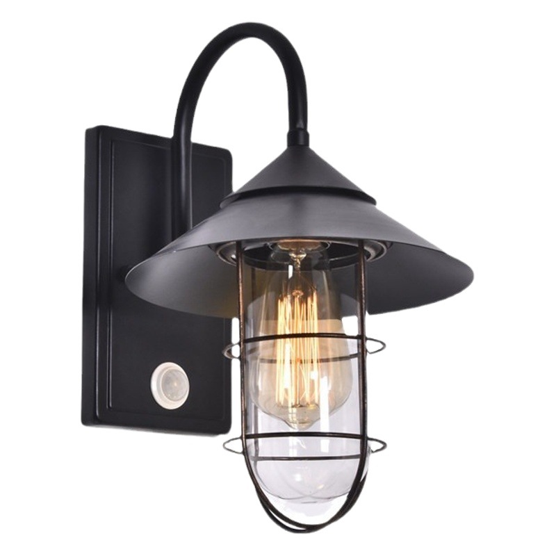 Lámpara de pared de inducción de cuerpo humano americano retro balcón pasillo al aire libre lámpara de pared lámpara de inducción iluminación al aire libre lámparas de interior