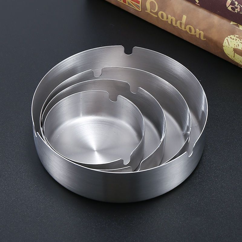 10个装不锈钢烟灰缸家用防摔网吧酒店宾馆餐厅圆形创意简约烟灰缸