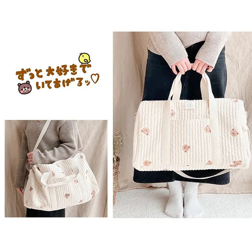 Korean Instagram new embroidered travel bag large capacity luggage bag lightweight storage shoulder bag Boston bag