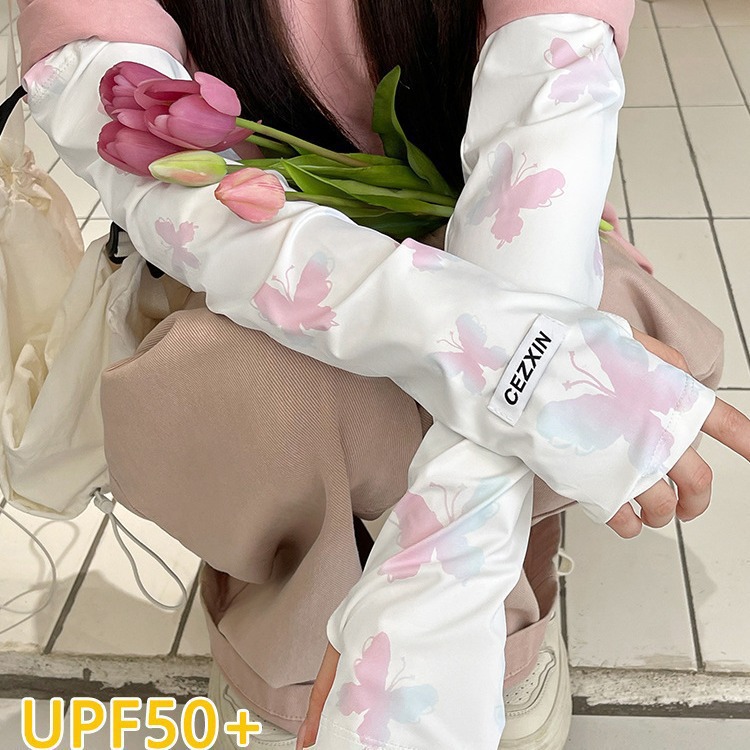 2026新款蝴蝶防晒袖套韩版女生防紫外线护臂冰丝手套遮阳开车冰袖