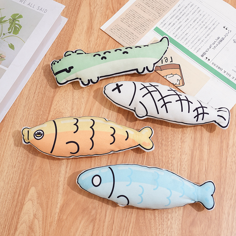 Juguetes transfronterizos para gatos Papel de sonido Pescado de menta para gatos Juguetes de peluche para mascotas