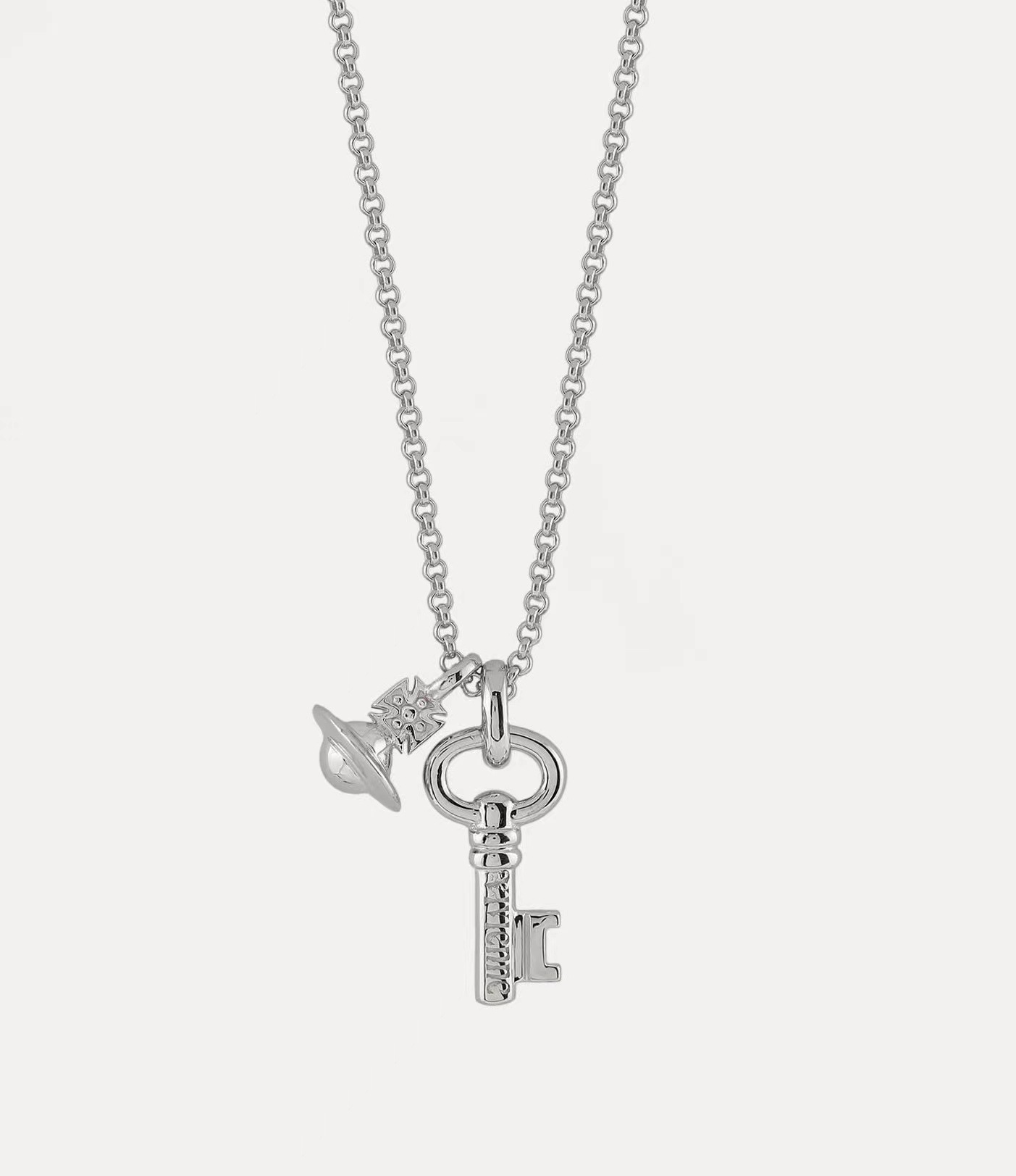Alloy Material Planet, Key Pattern Simple Style Planet Key Alloy Women's Pendant Necklace