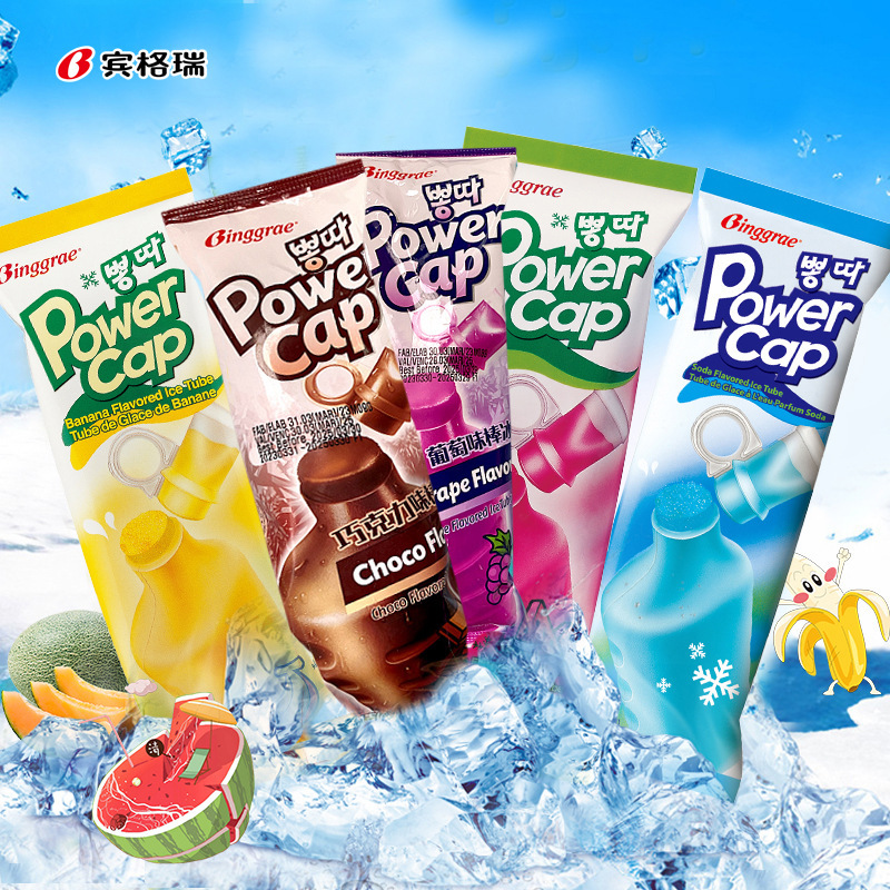 The whole box of South Korea imported ice cream fruit ice cream Bingley cold drink 24 wholesale summer popsicles