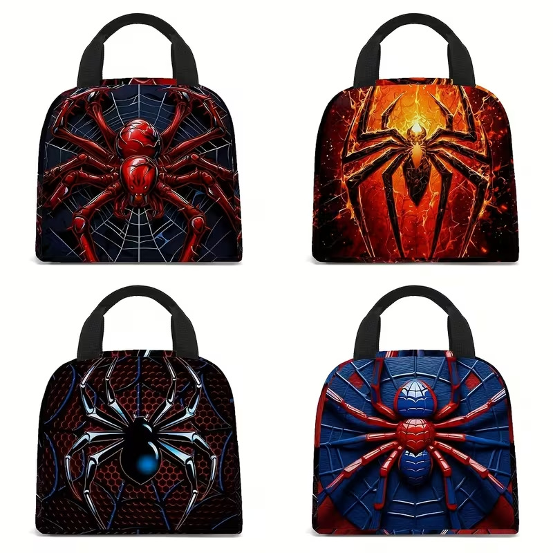 Cross-Border Thermal Insulation Portable Hot Meal Bag for Primary and Secondary School Students and Children Lunch Box Bag Aluminum Film Printed Cartoon Spider-Man Meal Bag