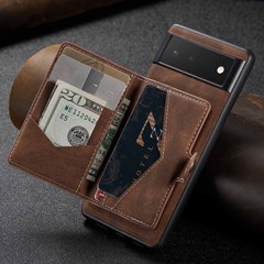 適用谷歌5A手機殼pixel9磁吸卡包保護套8Pro貼皮套6A插卡分體殼7A