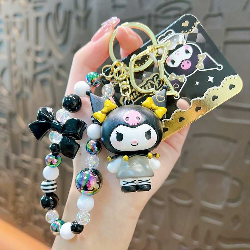 Sanrio, браслет из настоящего бисера, ключи от машины, сумка для ключей, кулон, аксессуар, подарок на день рождения