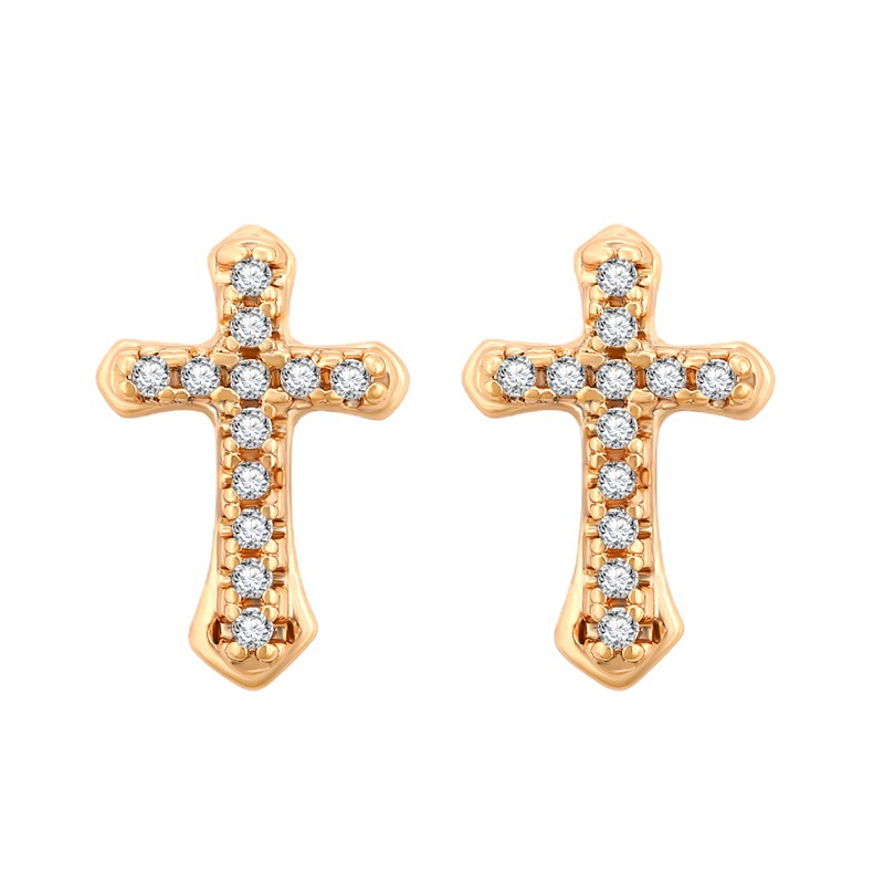 Xuping joyería Amazon transfronterizo pendientes de moda europea y americana con incrustaciones de circonio pendientes personalizados estilo frío pendientes cruzados