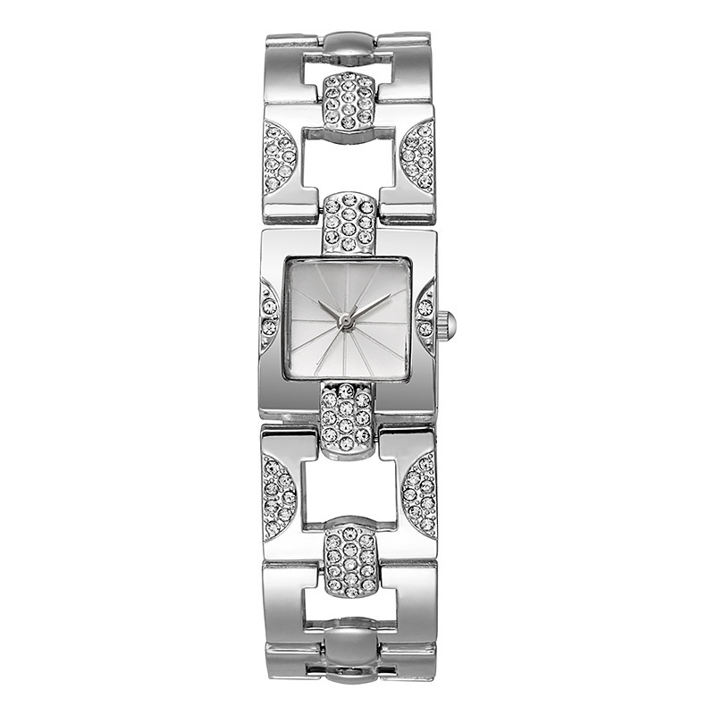 Nuevo traje de aleación retro, pulsera de temperamento para mujer, pulsera, tira cuadrada, diamante, reloj para mujer británica, cinturón de acero