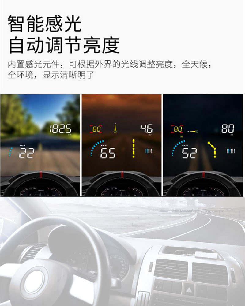 Navigation Version Usb-Powered Car Hud Head-Up Display Universal High-Definition Portable Speed Projector Q10