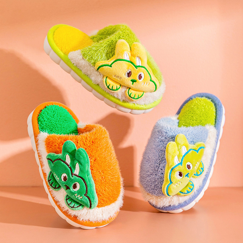 Niños nuevo piso zapatillas de invierno niñas niños medianos y grandes niños lindo bebé interior hogar grueso Fondo Zapatillas de algodón