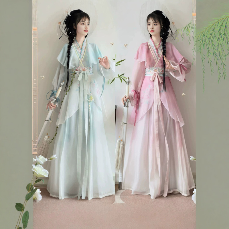 Original Hanfu for Women in Fairy-Style, Film-Inspired Design with Han Elements, Fresh and Casual Spring and Autumn Long Set for Girls Original Hanfu for Women in Fairy-Style, Film-Inspired Design with Han Elements, Fresh and Casual Spring and Autumn Long Set for Girls