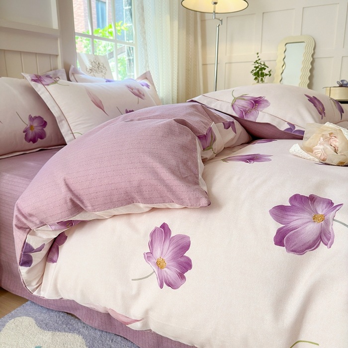 Nuevo 100% algodón de clase A algodón molido cuatro piezas de ropa de cama de cuatro estaciones gruesa dormitorio tres piezas de caja de regalo