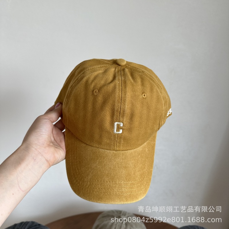 复古做旧水洗牛仔棒球帽女春夏街头时尚显脸小软顶帽子情侣鸭舌帽|undefined
