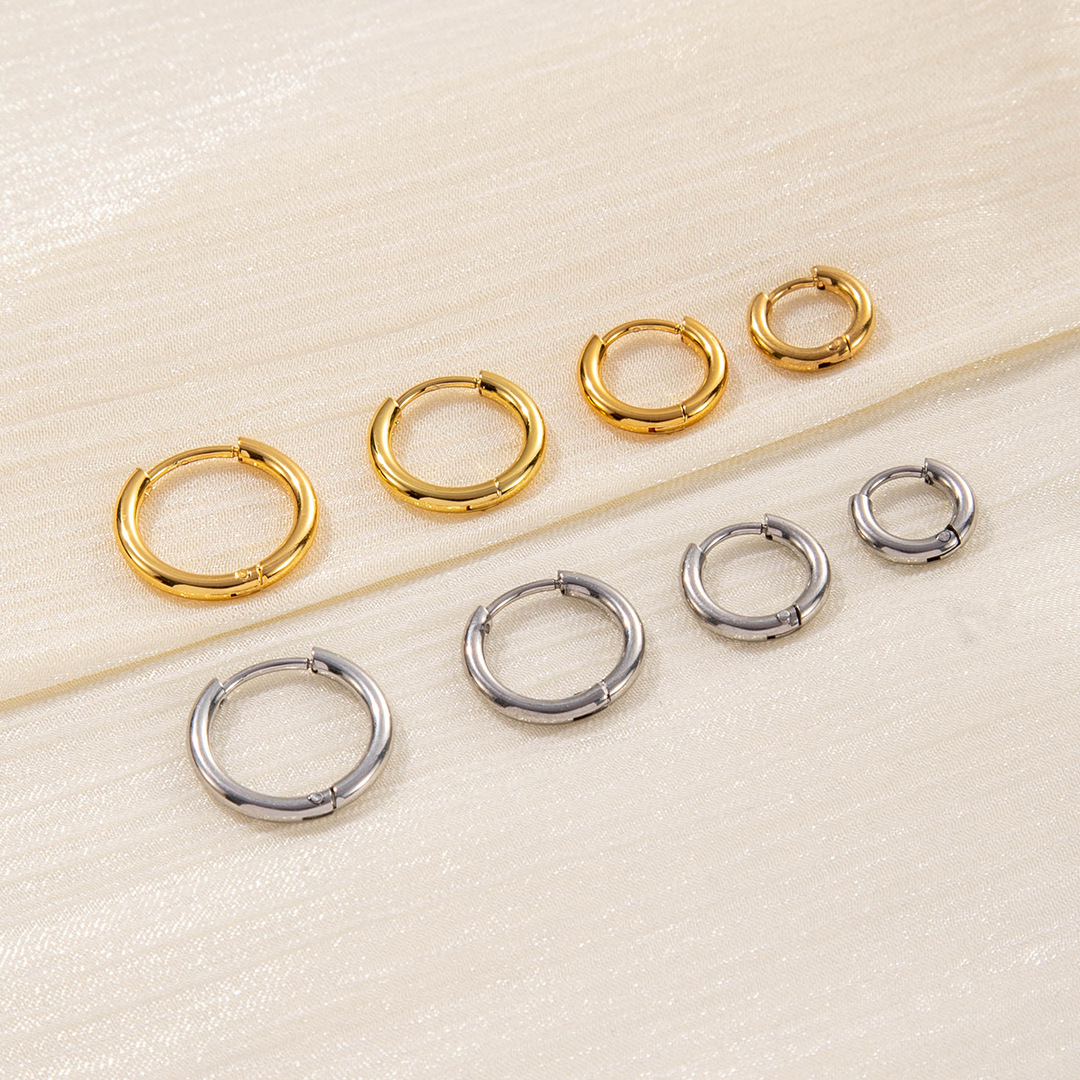 Fashionable golden brand earrings stainless steel