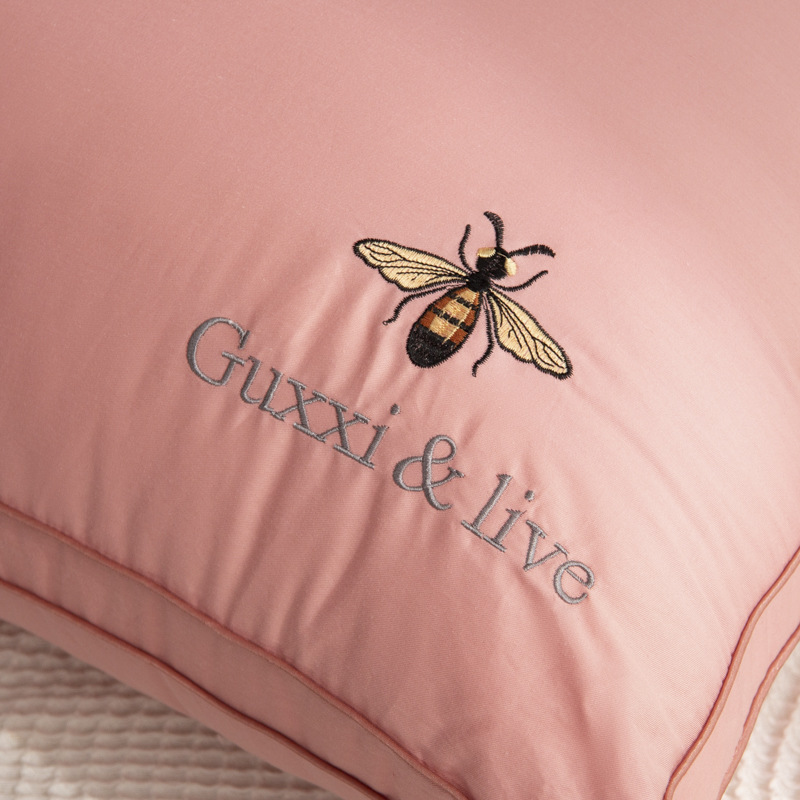 Pure cotton three-dimensional soy fiber pillow core five-star hotel pillow pure cotton embroidery super soft adult neck pillow wholesale
