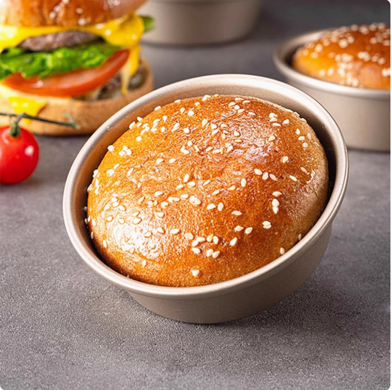 Carbon Steel Hamburger Mold 4inch Non-Stick Round Cheese Cake Baking Tool Home Oven Toaster