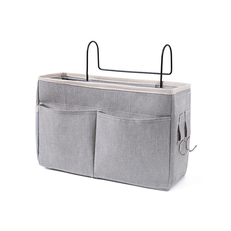 Estante de almacenamiento de dormitorio bolsa colgante multifuncional colgante al lado de la cama tipo colgante de baño algodón canapé cesto de almacenamiento bolsa colgante de cabecera de cama image 6
