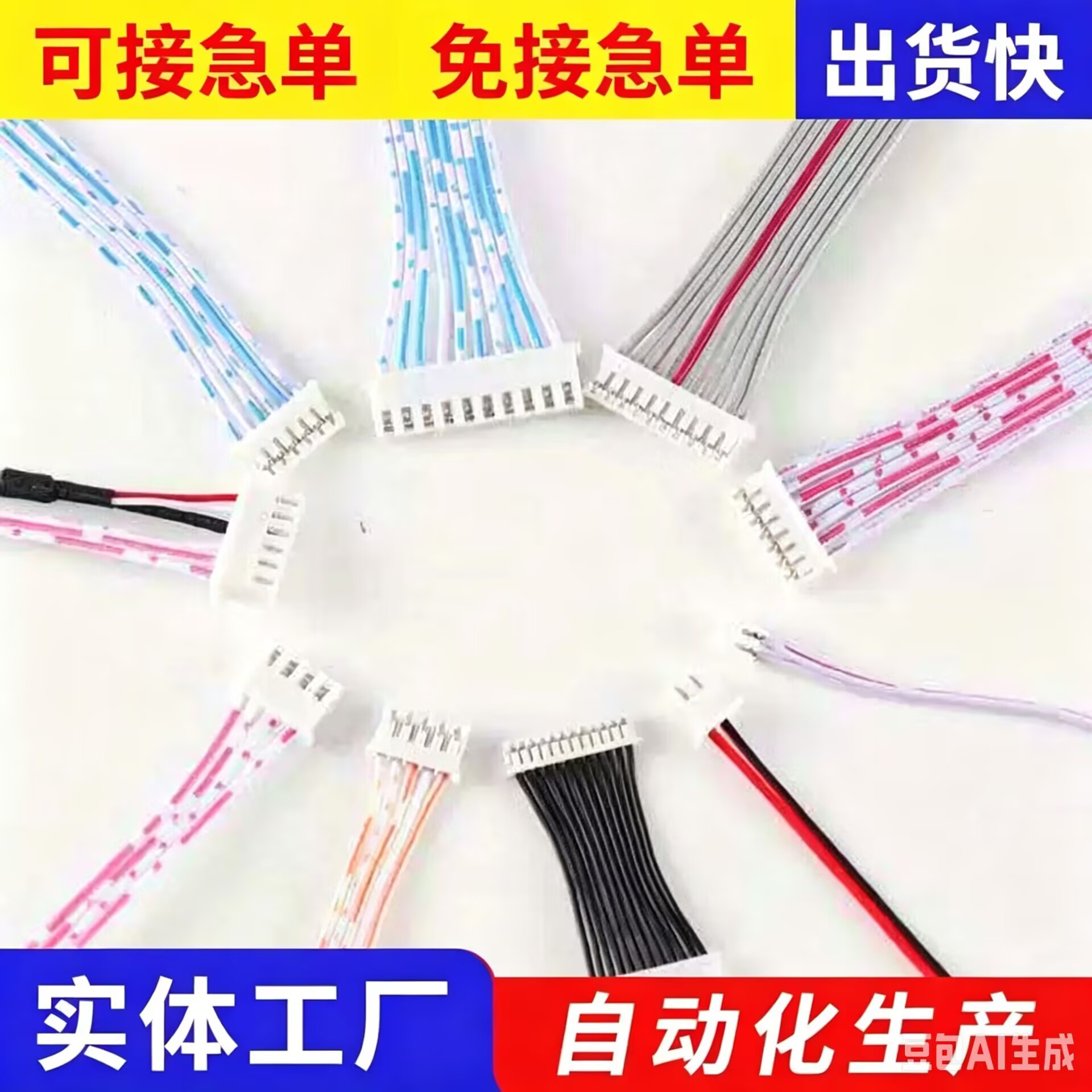 加工环保ph2.0/XH2.54/红白/蓝白排线SCN/SAN/JC20/JC25端子线束