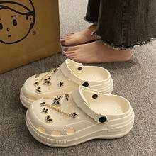 洞洞鞋女夏季2025新款防滑防臭外穿厚底eva踩屎感包头鞋外穿凉鞋