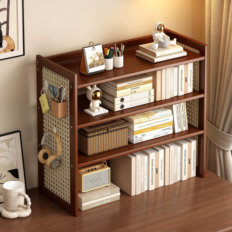 Desktop Bookshelf Pegboard Storage Rack, Desktop Miscellaneous Item Organizer, Student Home Use Vertical Multi-Layer Simple Small Bookcase
