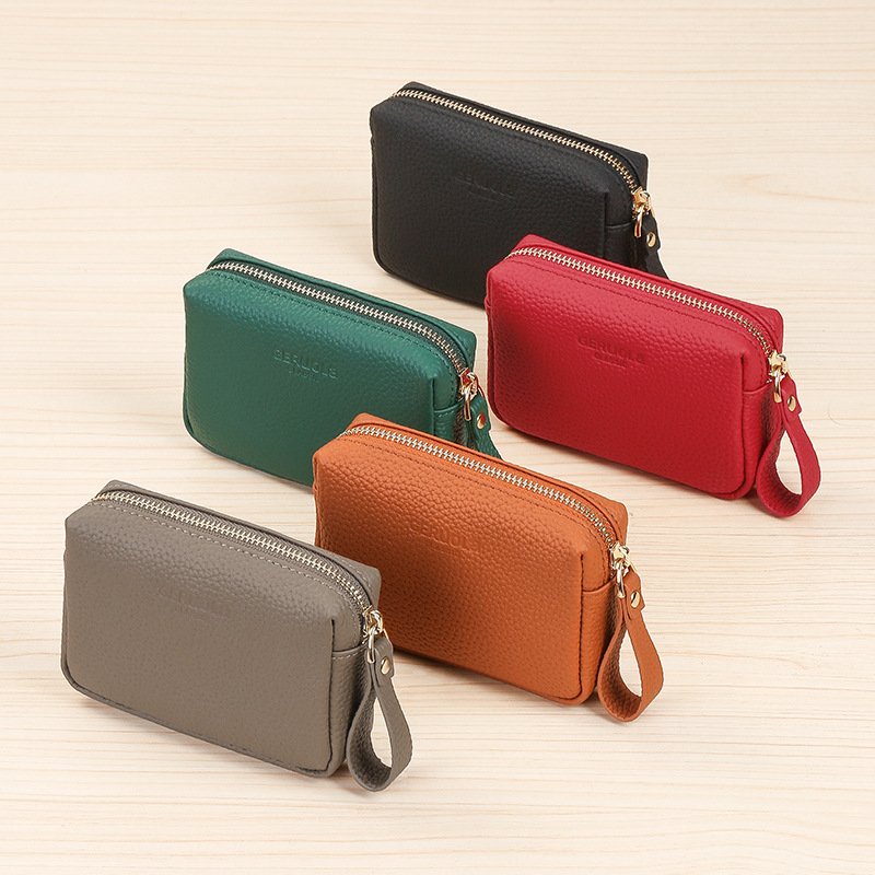 Cartera de cambio de lápiz labial de color sólido transfronterizo nueva bolsa de mano con cremallera corta de tarjeta bancaria bolsa de almacenamiento japonesa y coreana