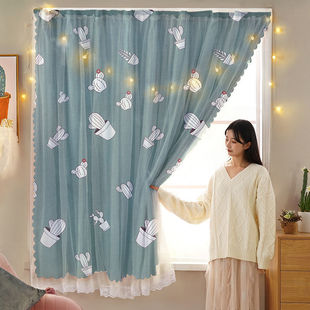 Magic Tape Curtains for Bedroom Blackout, Easy No-Drill Self-Adhesive, Rental Room, Girls' Room, Ins Style, Trendy, Customizable
