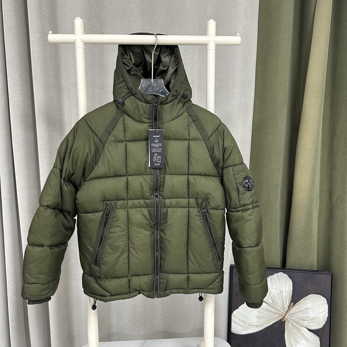 C.P. Company D.D. Shell Hooded Down Jacket Lens Ivy Green