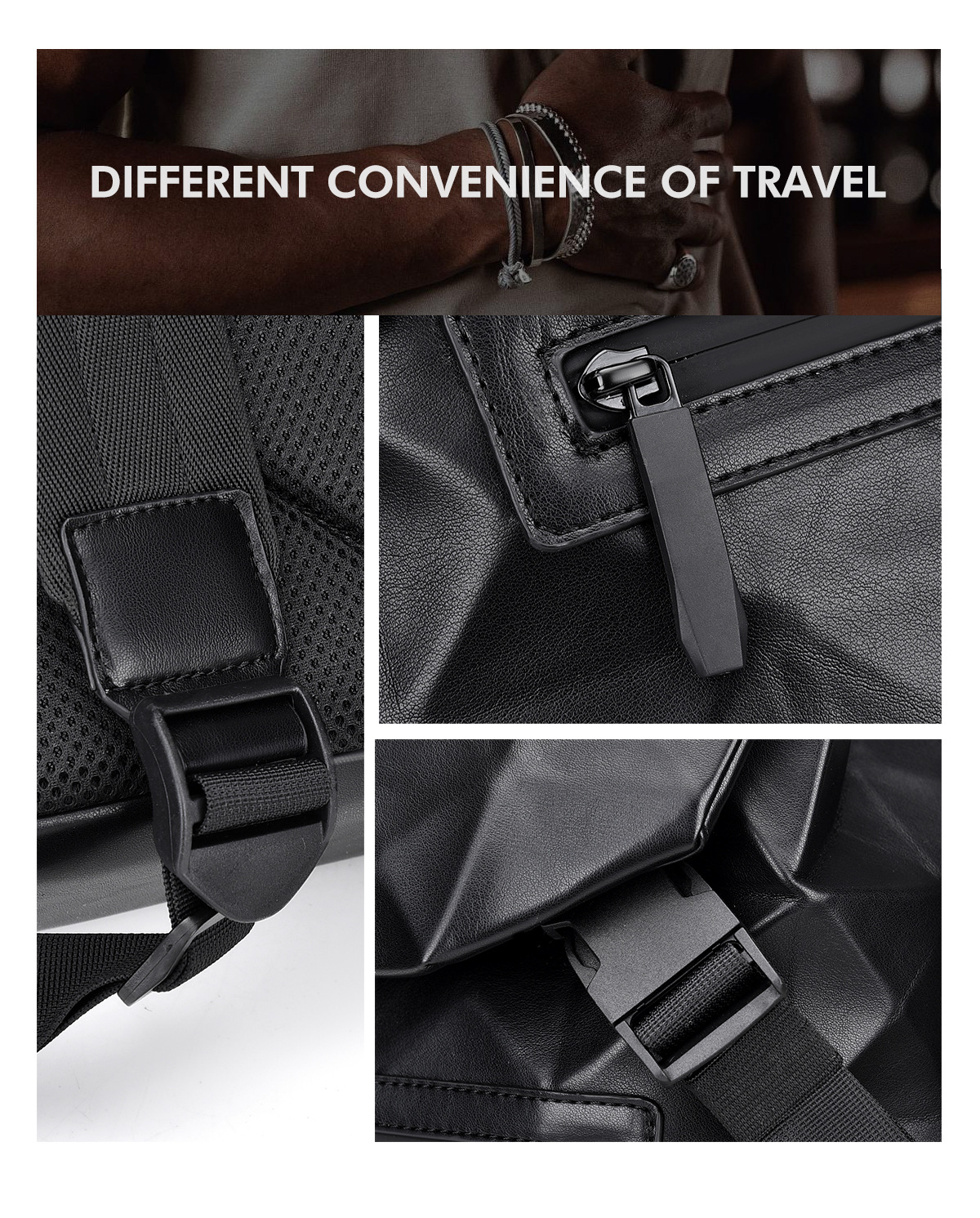 New diamond-shaped men's casual backpack, business commuting, large-capacity travel, fashionable computer bag, student schoolbag Application Scenario