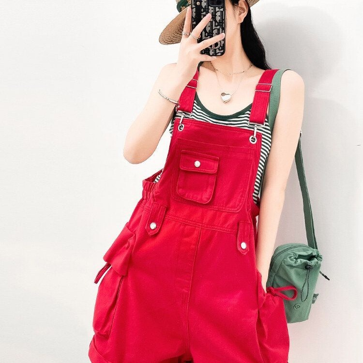 Mm611 Fashionable Age-Reducing Denim Overalls for Women 2026 Summer New Design Trendy Wide-Leg Denim Shorts Mm611 Fashionable Age-Reducing Denim Overalls for Women 2026 Summer New Design Trendy Wide-Leg Denim Shorts