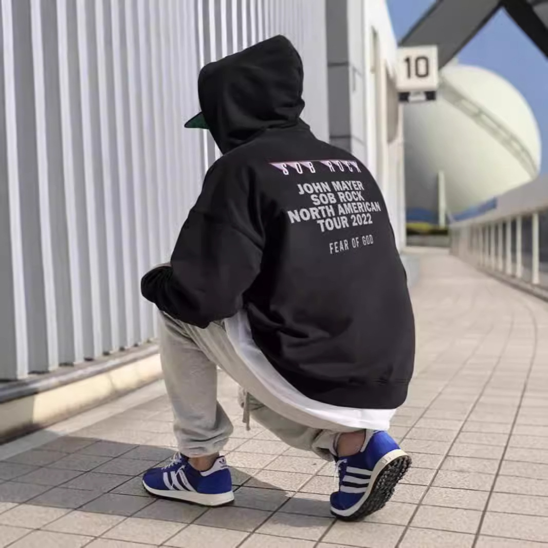 Reunion Essentials Zone band joint SOB ROCK letters printing hoodie…