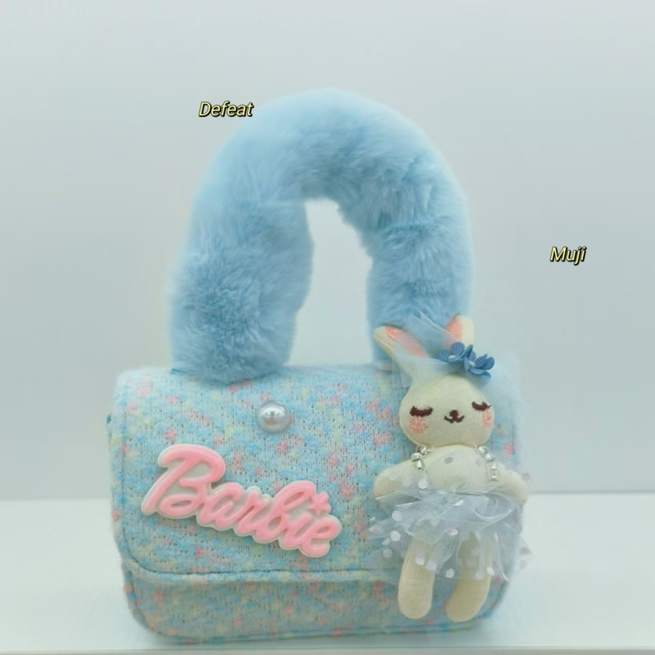 Bonita bolsa de peluche de conejo, bolsa de princesa, bolsa de hombro, bolsa de cinturón, bolsa de cambio, bolsa de accesorios, niña