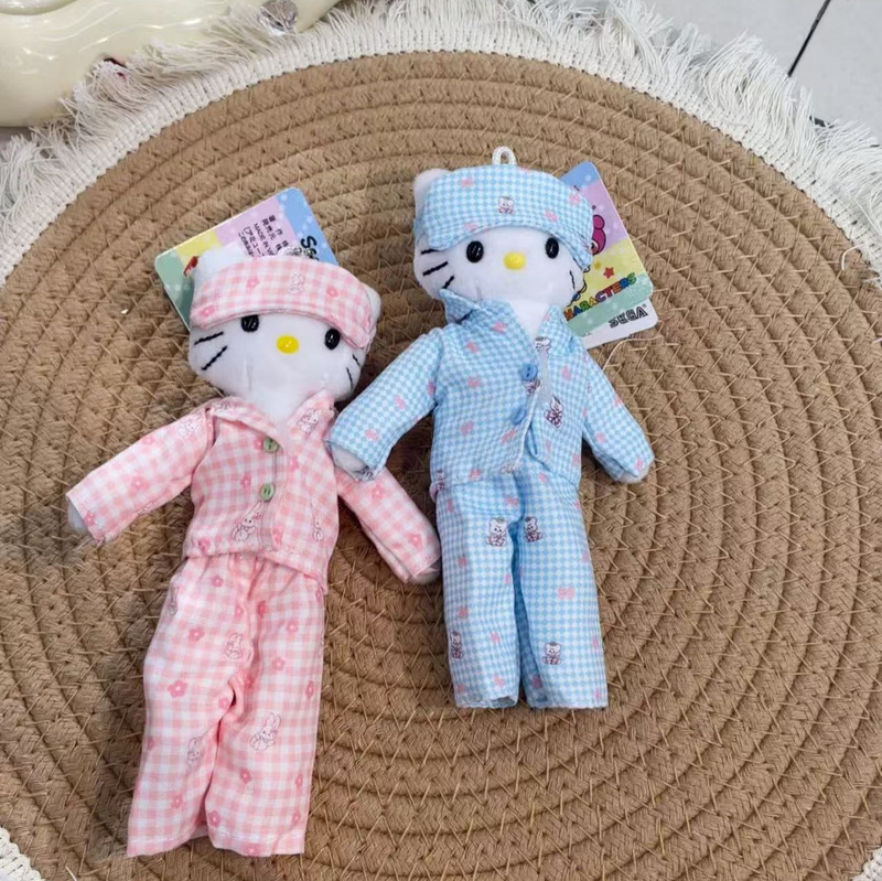 韩国长腿变装秀睡衣小挂件hellokitty书包公仔玩偶包包女生钥匙扣|undefined