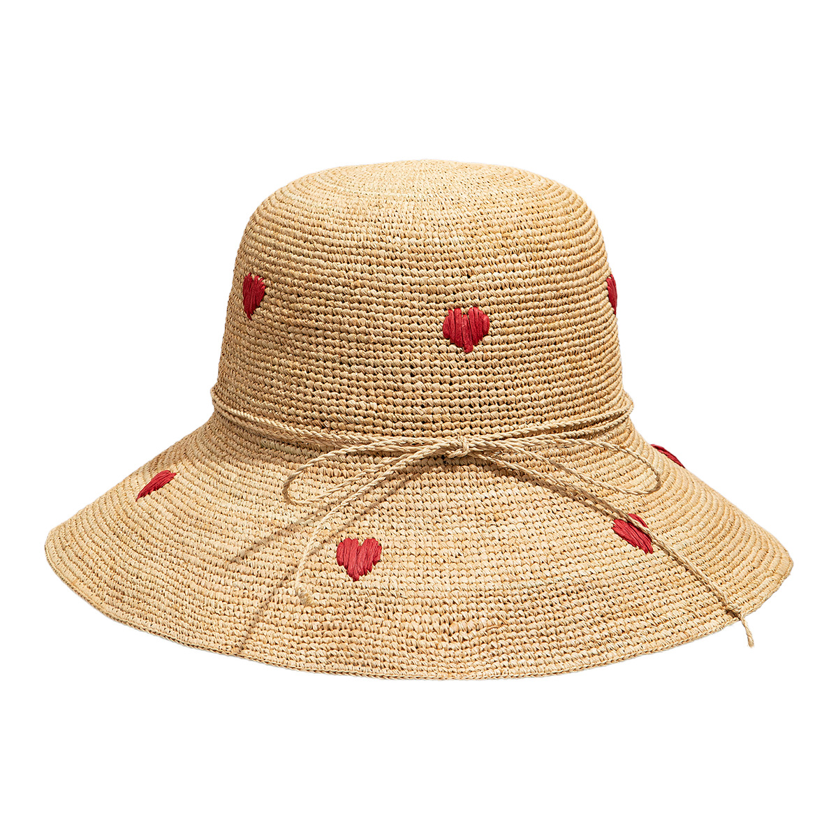 210g Weight Straw Hat Hats Type Holiday, Outdoor, Street Occasion raffia Material Heart Shape, Flower Pattern Summer, Spring Season Women's Gender Hawaiian, Tropical Style Curved Eaves Rim Women's Hawaiian Tropical Heart Shape Flower Curved Eaves Straw Hat 8
