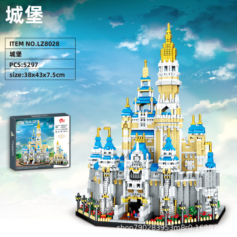 Grúa amarilla Torre Tiananmen diamante micro diamante partículas ensambladas serie de construcción modelo de alta dificultad bloques de construcción para adultos juguete