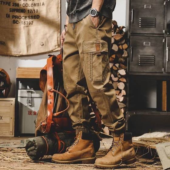 American Style Heavy-weight Retro Tooling Pants Men's Autumn Loose Straight plus size Men's Casual Pants Fashionbrand Wide Leg Pants Men's