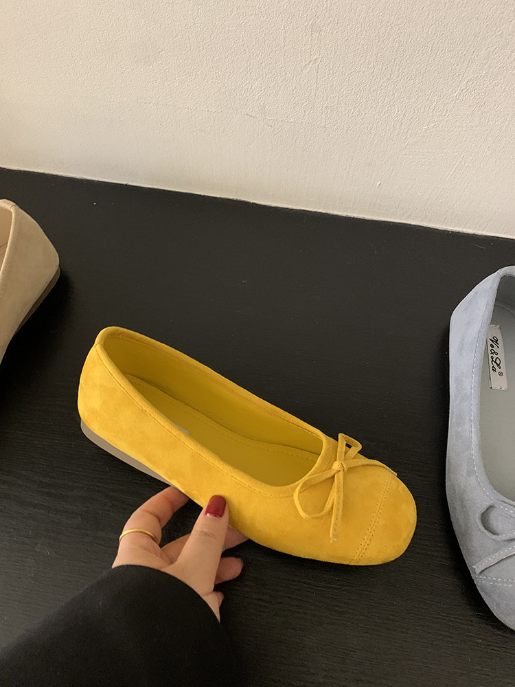 Zapatos planos bowknot francés zapatos individuales rojos zapatos de mujer zapatillas de ballet primavera suela suave zapatos de todo fósforo zapatos de leche