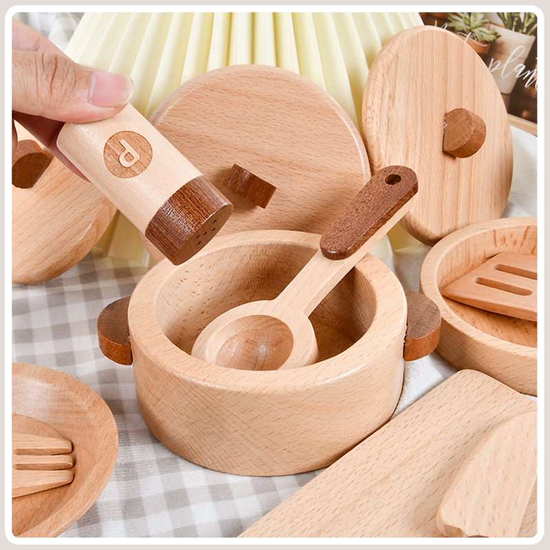 Madera cruda de los niños color fruta y verdura corte simulación juego casa corte utensilios de cocina vegetal y fruta juguetes cognitivos de madera image 4