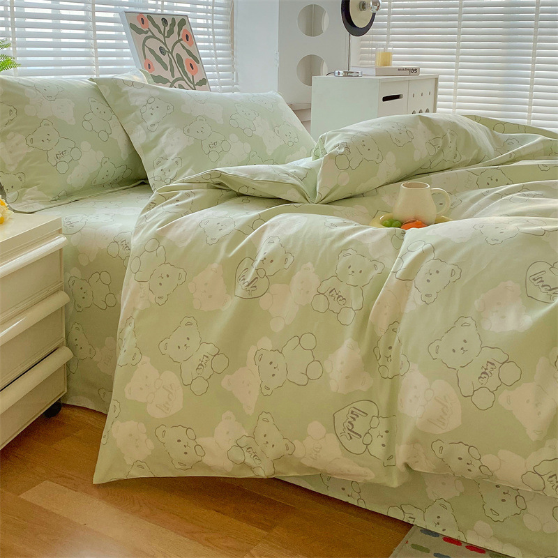 古布増粘純綿4点セット、綿寝具、夏用掛け布団カバー、寮用シーツ、ボックスシーツ3点セット|undefined