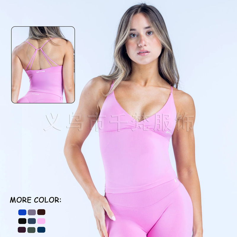 Amazon's Best-Selling Dfyne Vision Twist-Tie Vest Top, New Seamless Deep V-Neck Sports Yoga Vest